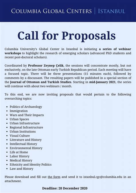 call for proposals